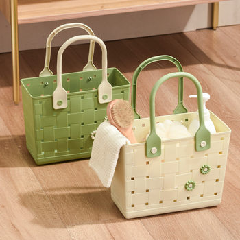 Portable Picnic Basket, Outdoor Bathroom Storage Basket, Toiletries, Student Dormitory Bath Basket, Bathroom Toiletry Storage Basket