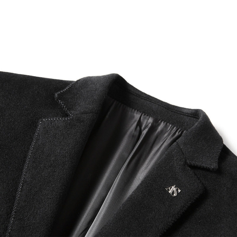 Mens Wool Blend Overcoat Autumn Winter Short Jacket Tailored Fit