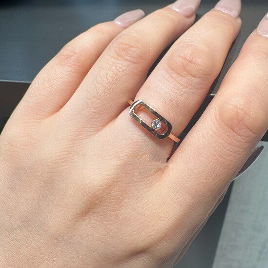 New Cross-Border Exclusive European and American Style Single Diamond Plain Band Smooth Ring for Women, Trendy and Adjustable Flexible Ring