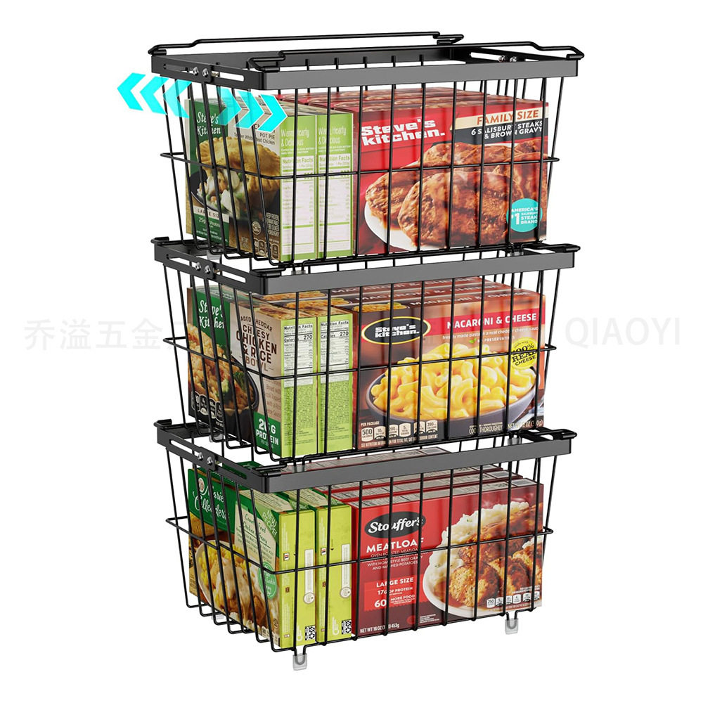 New Kitchen Freezer Storage Basket Adjustable Size Refrigerator Food Storage Basket Partition Basket Classification Storage Basket