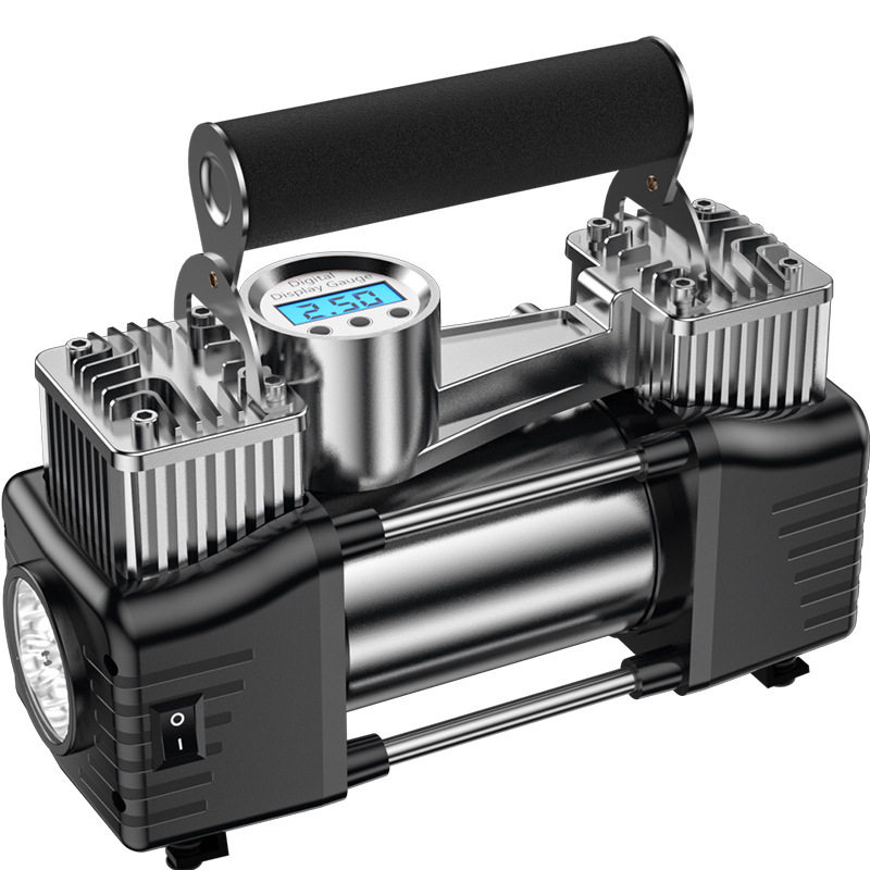 On-board air pump multifunctional portable electric dual-cylinder high-pressure tire air pump for high-power cars for automobiles