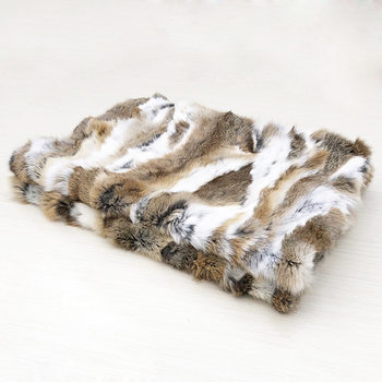 Nordic Sofa Blanket Solid Color Air Conditioning Blanket Fur Knitted Blanket Throw Blanket Striped Rabbit Fur Decorative Blanket Bed End Blanket Home Decor