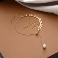2078# Pearl willow leaf bracelet