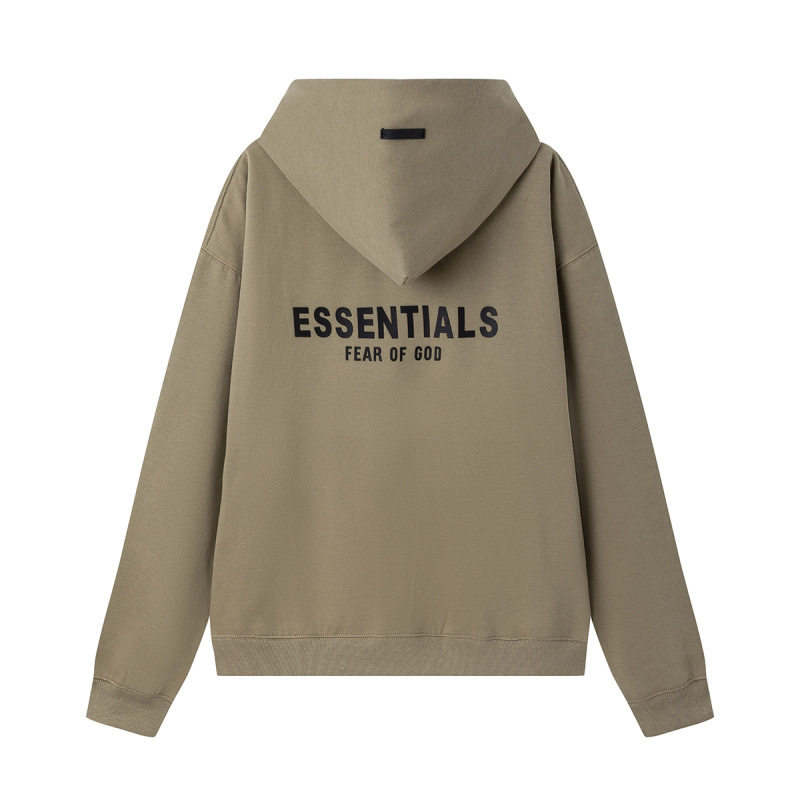 新款FEAR OF GOD ESSENTIALS植绒字母男女休闲宽松加绒连帽卫衣潮