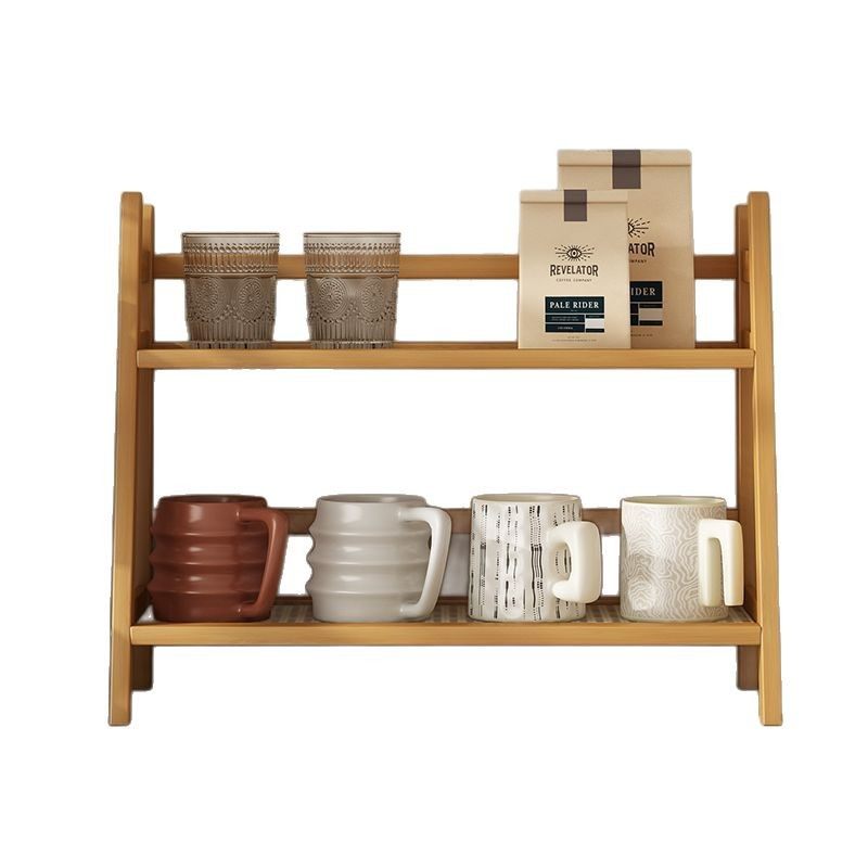 Rattan Trapezoidal Storage Rack Simple Bookshelf Bedroom Living Room Balcony Storage Rack Floor Multi-layer Storage Rack