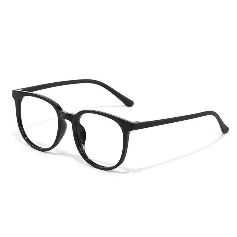 Korean style retro black frame anti-blue light flat mirror can be equipped with 2025 new plain face myopia mirror frame