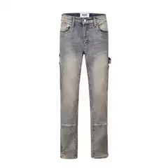 European and American high street water ins same style washed vibe style loose stitching yellow wash zipper logging overalls jeans