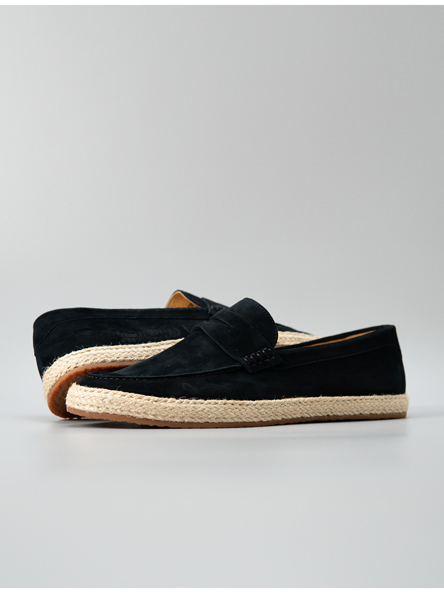 Giày lười nam Luofan chất liệu cashmere, đế cói đan thủ công, không dây, đa năng — màu đen, Màu xanh dương, màu xám, Xanh lá cây