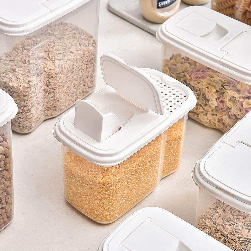 Plastic Sealed Jar, Transparent Moisture-Proof Milk Powder Jar, Food Preservation Box, Grain Storage Jar, Refrigerator Storage Box
