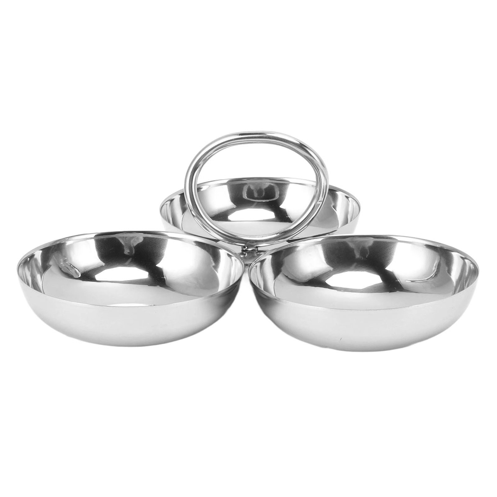 304 stainless steel snack dish penguin shaped handle three-head snack rack fruit dish upscale restaurant bar KTV snack bowl
