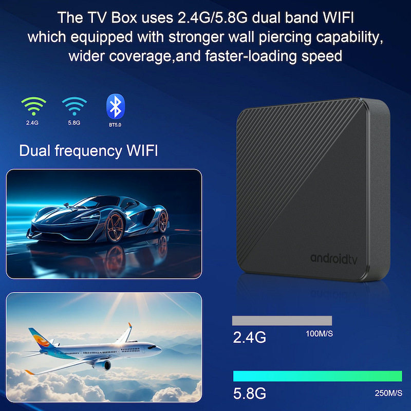 T1s Foreign Trade Box Quanzhi H313 Network Set Top Box Dual wifi HD 4K Bluetooth TV Player tvbox