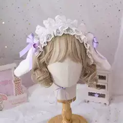 Lolita Bow Floppy Bunny Ears Headband Lolita Hair Accessories Cute KC Rabbit Ears Detachable Hair Clip Wholesale