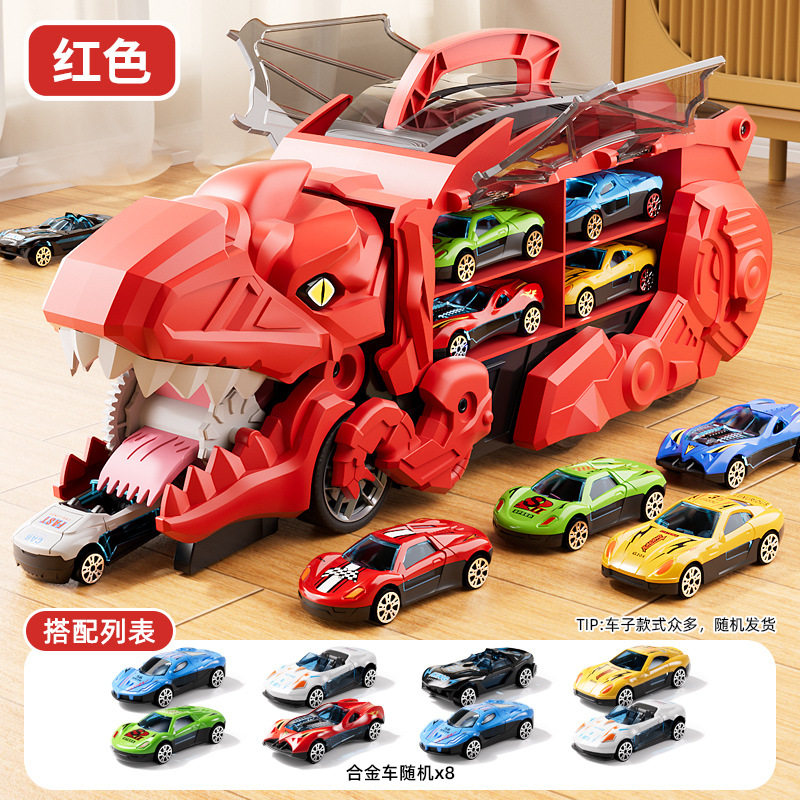 儿童恐龙吞食轨道车合金小汽车玩具男女孩子工程车生日礼物批发