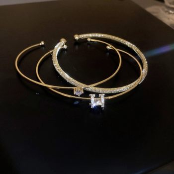 European and American Three-layer Stacked Wind Zircon Bracelet for Girls 2025 New Entry Luxury Niche Exquisite Bracelet High Color Value Bracelet