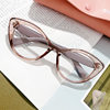 Spot Women's Plain Glasses Cat-Eye Glasses Frame Large Frame Face-Showing Small Fashion Trendy Casual Letter m Metal