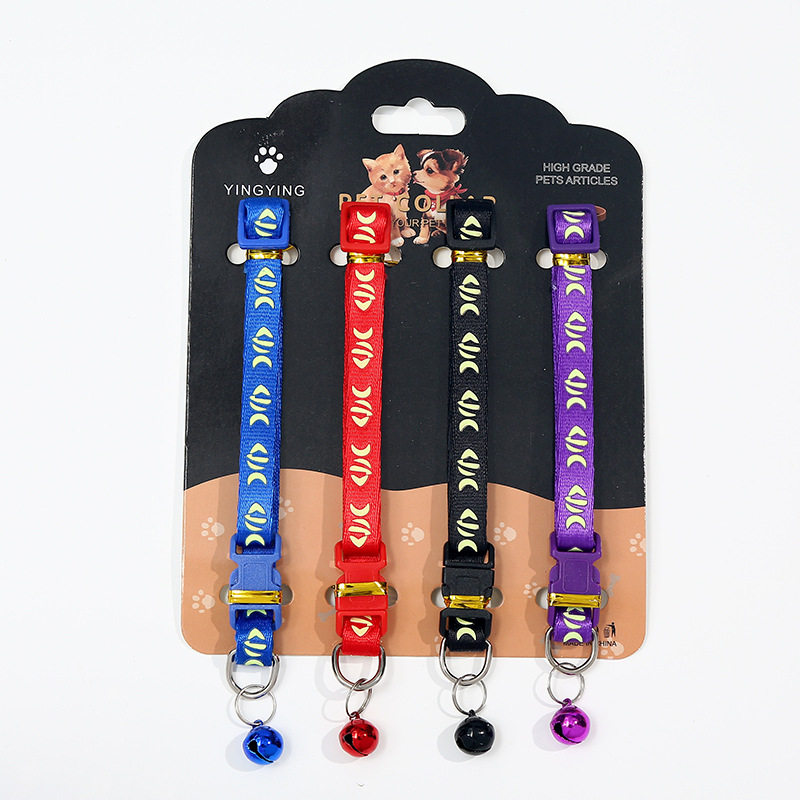 Dog and Cat Bell Collar Cute and Comfortable Colorful Collar Cartoon Bone Print Pet Collar Manufacturer Wholesale