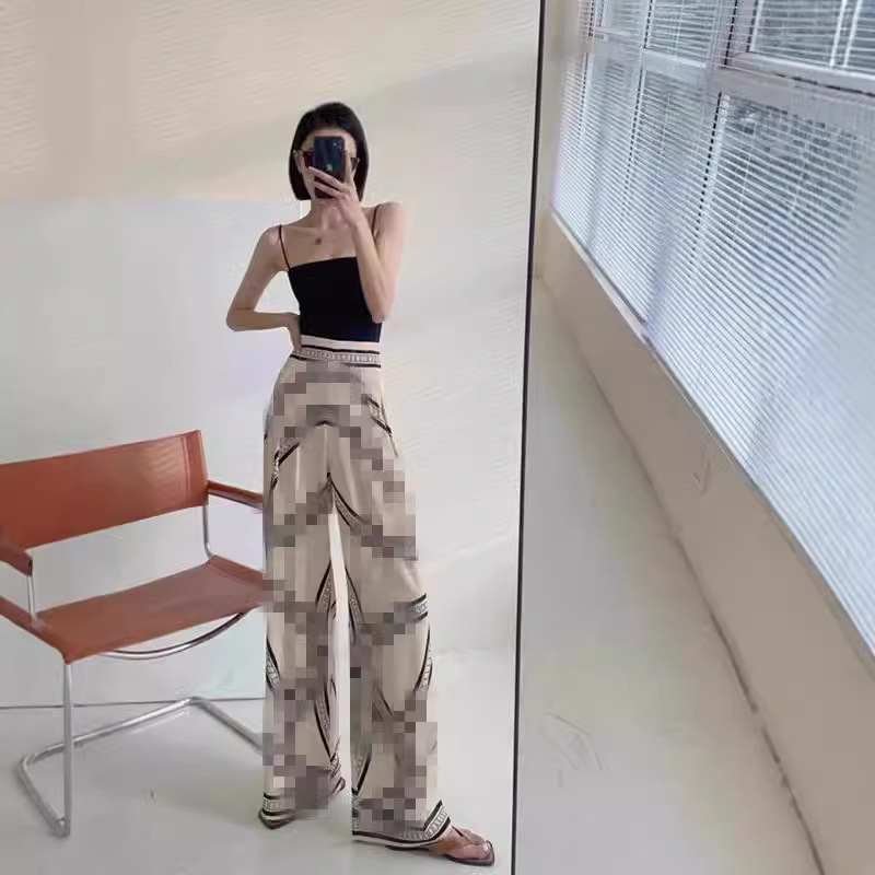 Set quần ống rộng họa tiết ngựa và chân váy quấn nữ — [Kem kem] quần ống rộng, [Nero đen] quần ống rộng