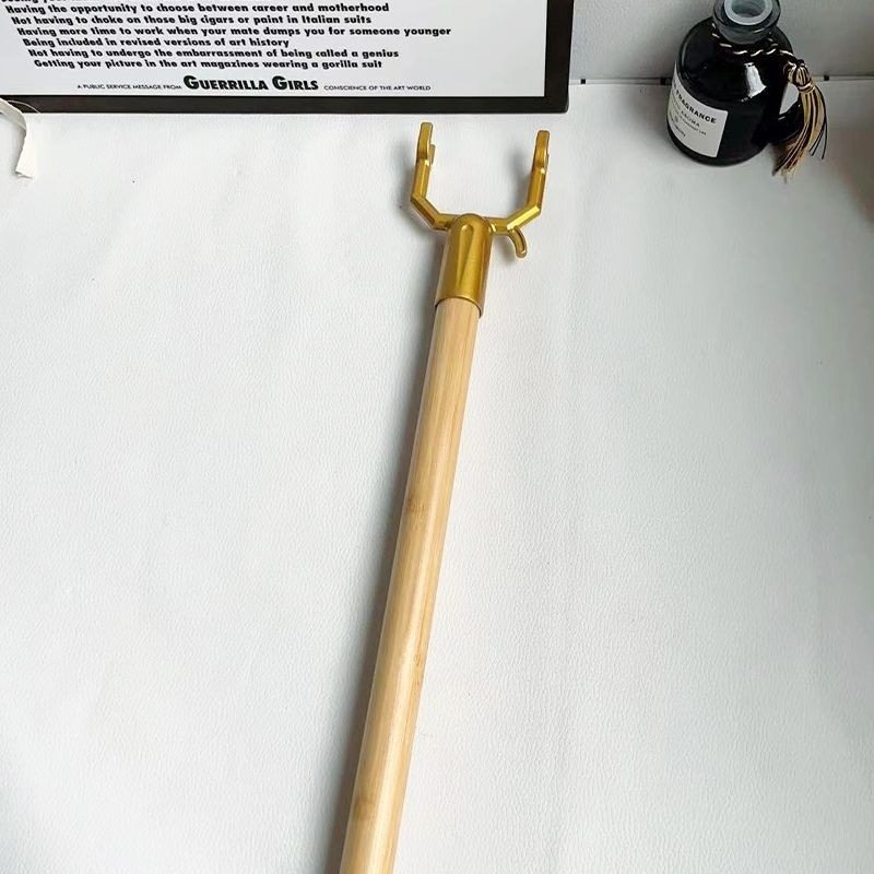 Bamboo Solid Wood Clothes Drying Rod for Home Use, Wooden Clothes Hanger Rod for Drying Clothes