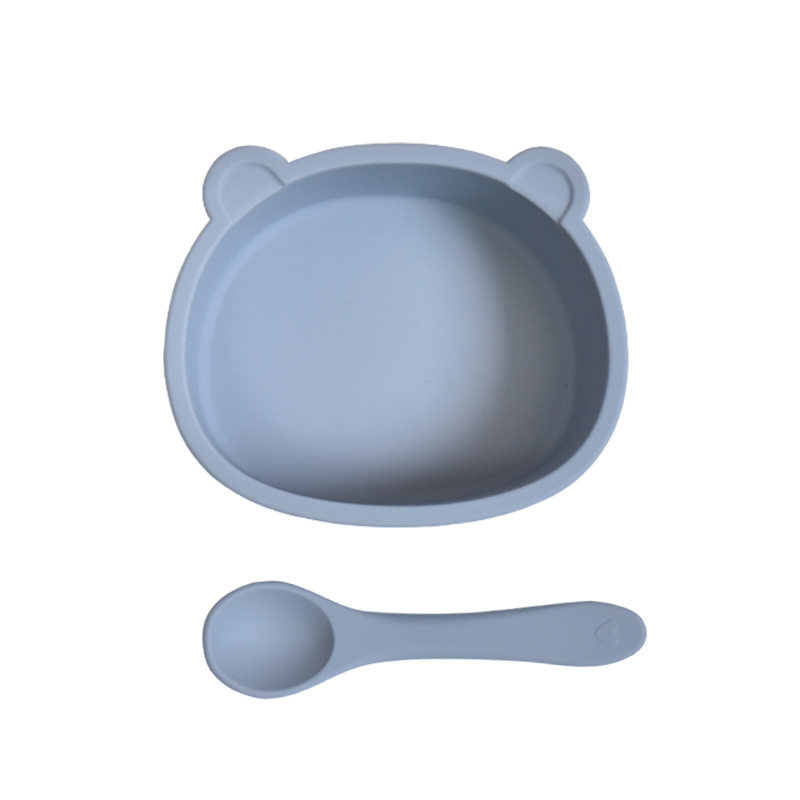 Babies' silicone tableware suit children's silicone bib food supplement Bowl Spoon waterproof anti-dirty drop-resistant cross-border hot
