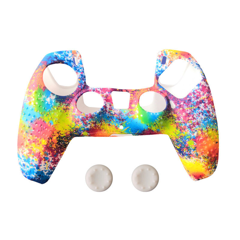 New Product Ps5 Handle Cover Game Handle Skin Accessories Ps5 Silicone Protective Cover Camouflage Particle Handle Cover