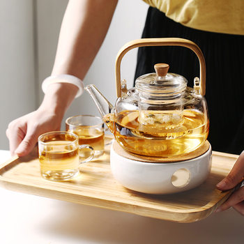 Glass Teapot for Home Use, Heat-Resistant and Thickened with a Handle, Suitable for Electric Ceramic Stove, Used for Steaming and Boiling Tea, Kettle Tea Set