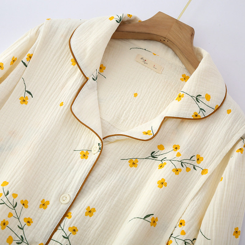 Pure Cotton Spring and Autumn Moon Suit Double Gauze Pregnant Women's Pajamas Thin Postpartum Breast-feeding Cotton Long-sleeved Home Suit