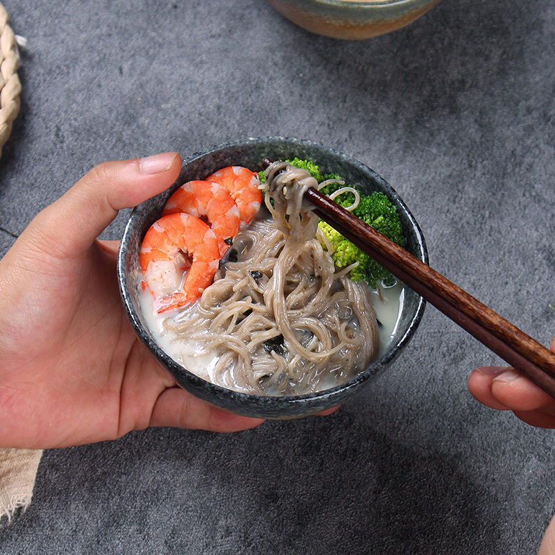 New Vintage Minimalist Ceramic Bowl Underglaze Color Craft Household Noodle Bowl Exquisite Open Rice Bowl Housewarming Gift Wholesale