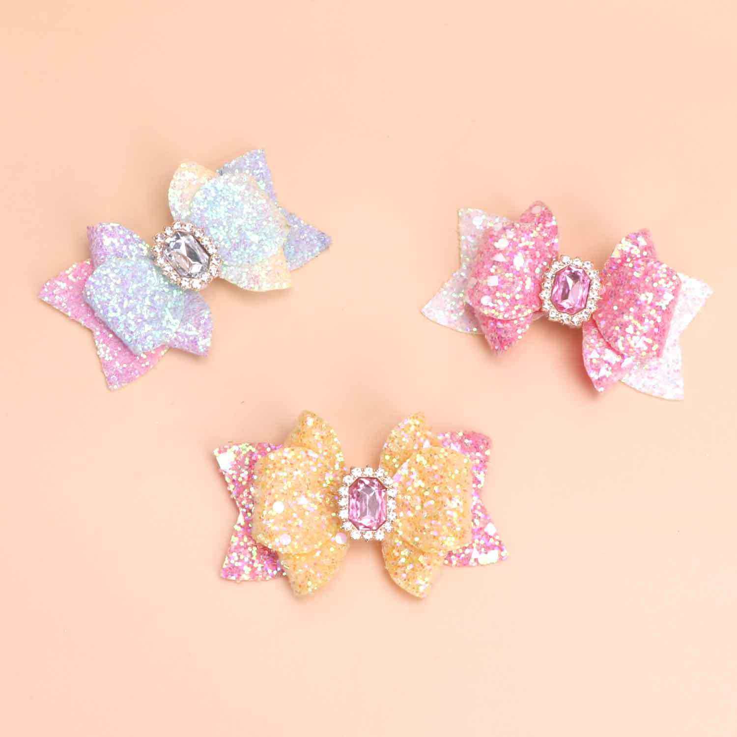 2024跨境新款蝴蝶结吸管装饰品格利特皮筋扣水杯亮片燕尾配件