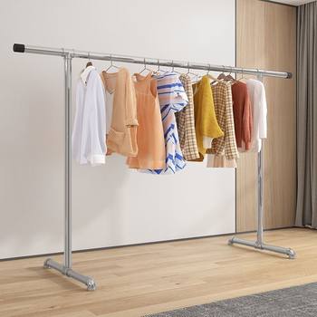 Thickened Galvanized Steel Clothes Drying Rack Floor-Standing Vertical Indoor and Outdoor Balcony Two-Layer Clothes Hanger Upper and Lower Clothes Hanger Clothes Drying Rack