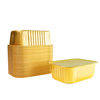 Disposable Takeout Packaging Box, Rectangular Thickened Gold Aluminum Foil Box, Commercial Pre-Made Food Tin Foil Lunch Box, Sealable