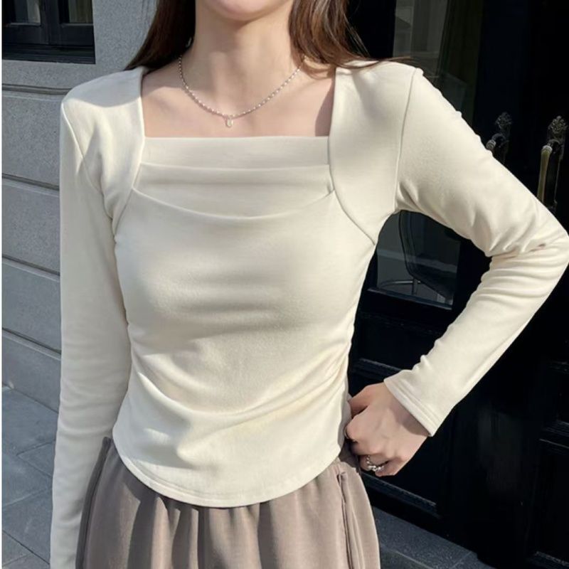Womens Long Sleeve T Shirt Slim Fit Soft Fabric Autumn Winter Casual Wear