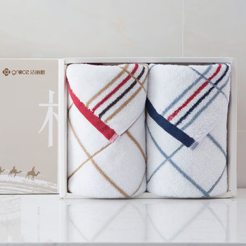 Grace (Grace) Towel Gift Box 2 Pack Cotton Wash Towel Thickened Towel Gift Box Towel 76*34