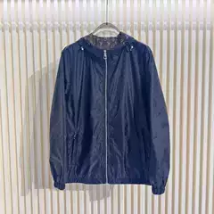 2025 Spring and Autumn Hooded Nylon Jacquard Jacket Men's and Women's Same Style Zipper Fashion Thin Jacket