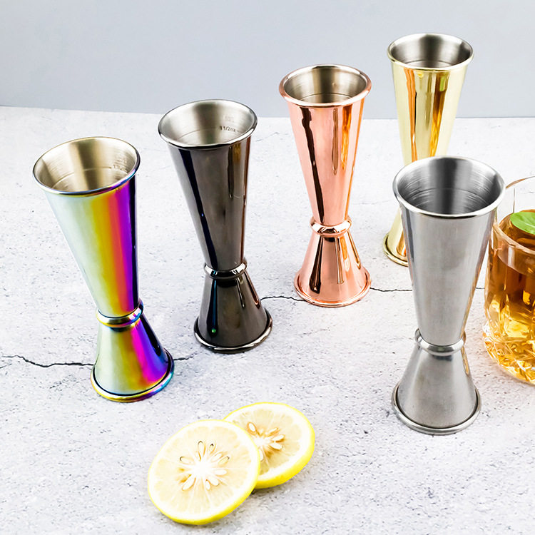 Stainless Steel Measuring Cup with Scale, Double-Ended Rolled Edge Ounce Cup, Milk Tea Mixing Measuring Tool 3060 Measuring Cup