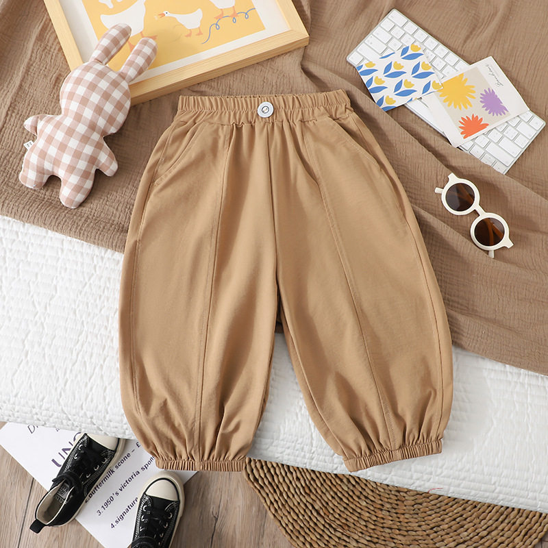 Celana anti nyamuk tipis bayi dan anak musim panas, celana lantern uniseks, celana panjang AC dengan manset