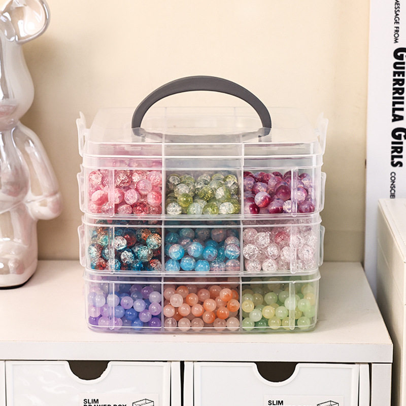 Jewelry storage box earrings earrings storage box multi-layer transparent compartment portable multifunctional jewelry storage box