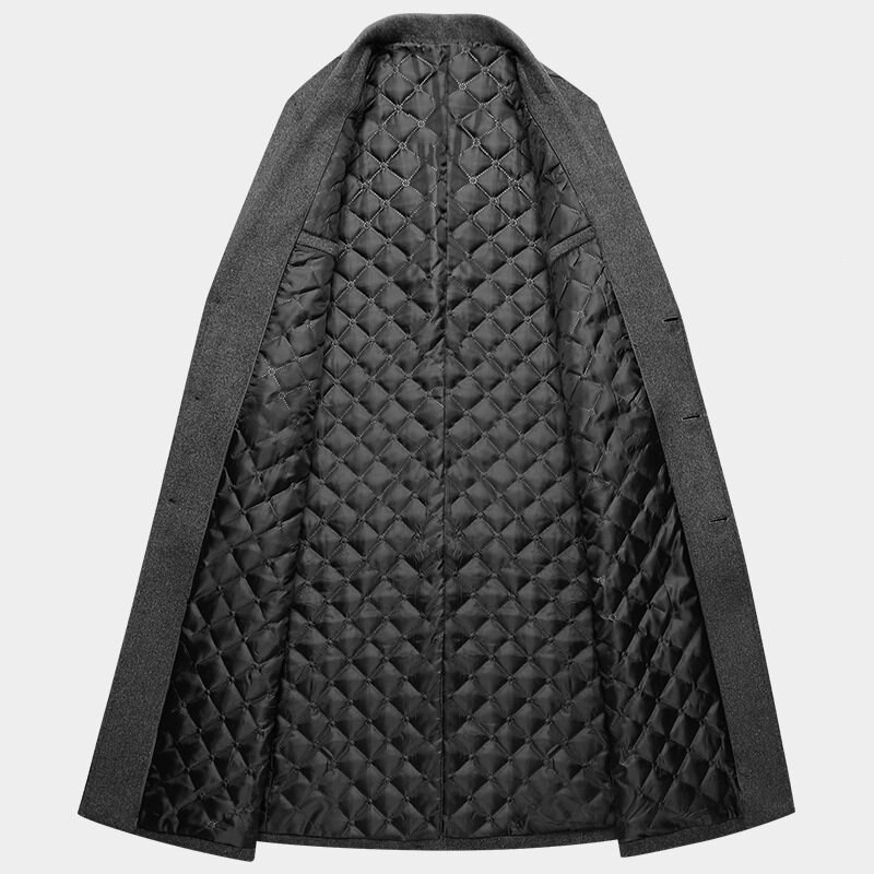 Mens Wool Blend Overcoat Mid Length Thickened Suit Collar Warm Fabric Autumn Winter Fashion Wholesale Available