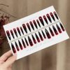 S379-Pre-Made Nail Polish Gothic Aesthetic Red and Black Gradient Wearable Nails Niche Mysterious Long Detachable Nails