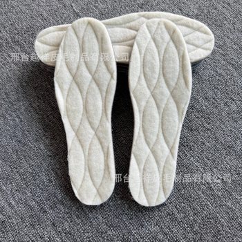 Real Wool Warm Felt Insoles for Women Fleece-Lined Thickeneded Wool Winter Warm Fur Integrated Sweat-Absorbent and Deodorant Autumn and Winter
