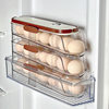 Creative Kitchen Timer Multi-Layer Egg Holder with Rolling Egg Slide for Refrigerator Side Door