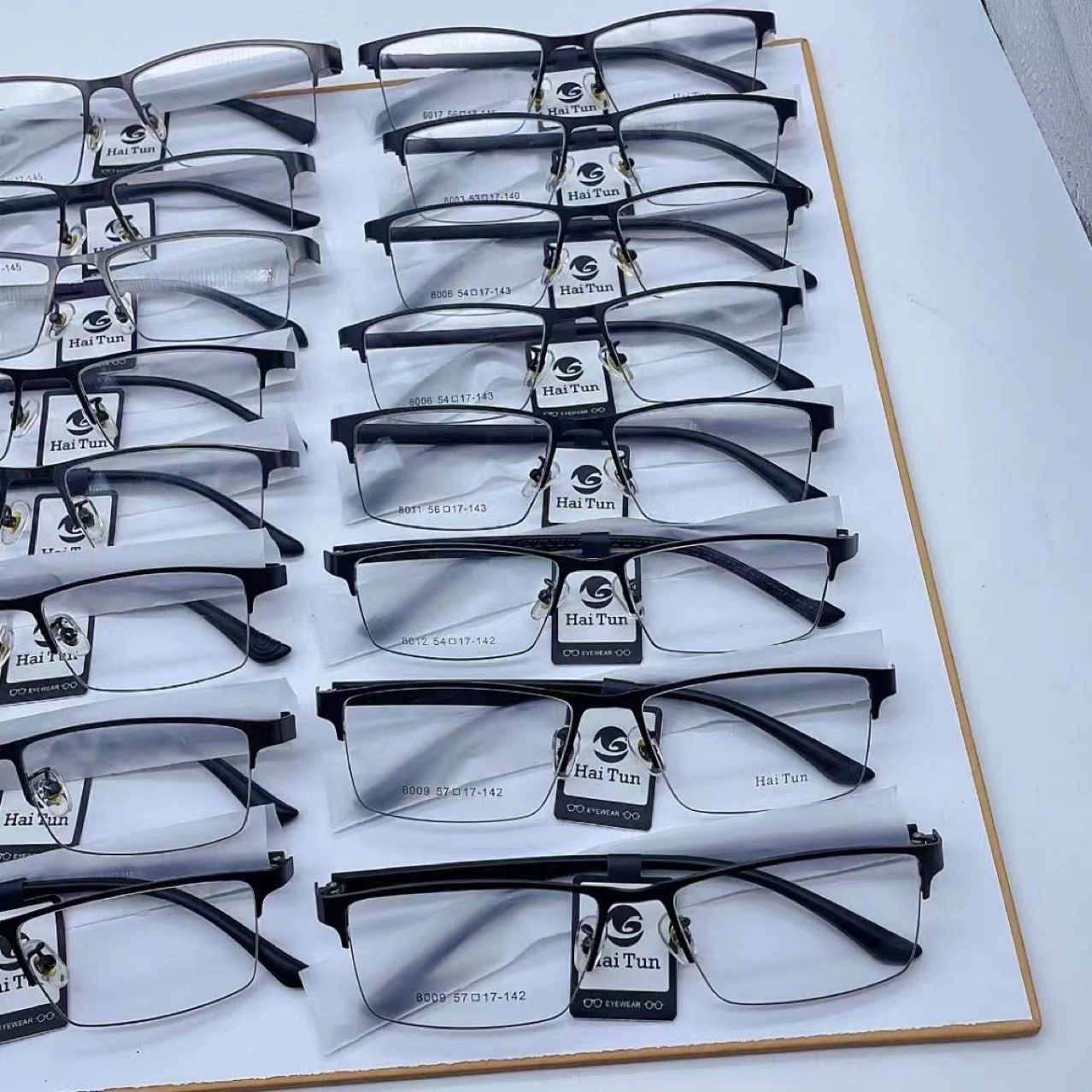 Men's Business Steel Leather Frame Plastic Steel Half Frame Brushed Frame Comfortable and Generous Can Be Equipped with Myopia Glasses Frame