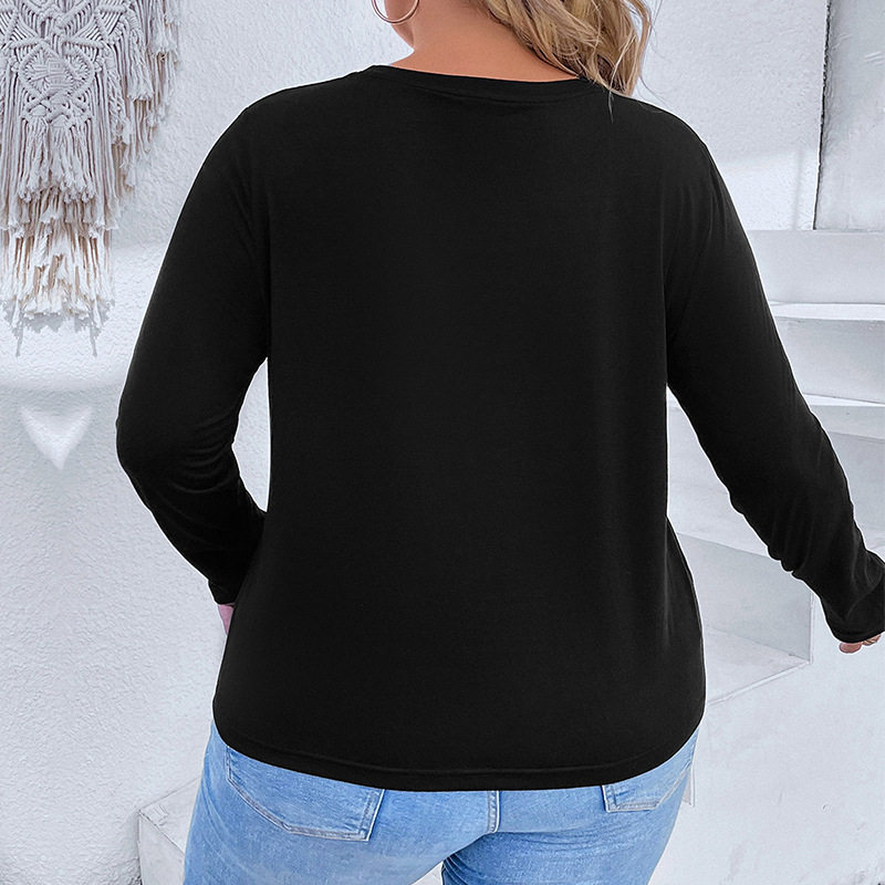 Plus Size Womens Loose Christmas T Shirt Autumn Collection Casual Style for Holiday Celebrations Wholesale Available