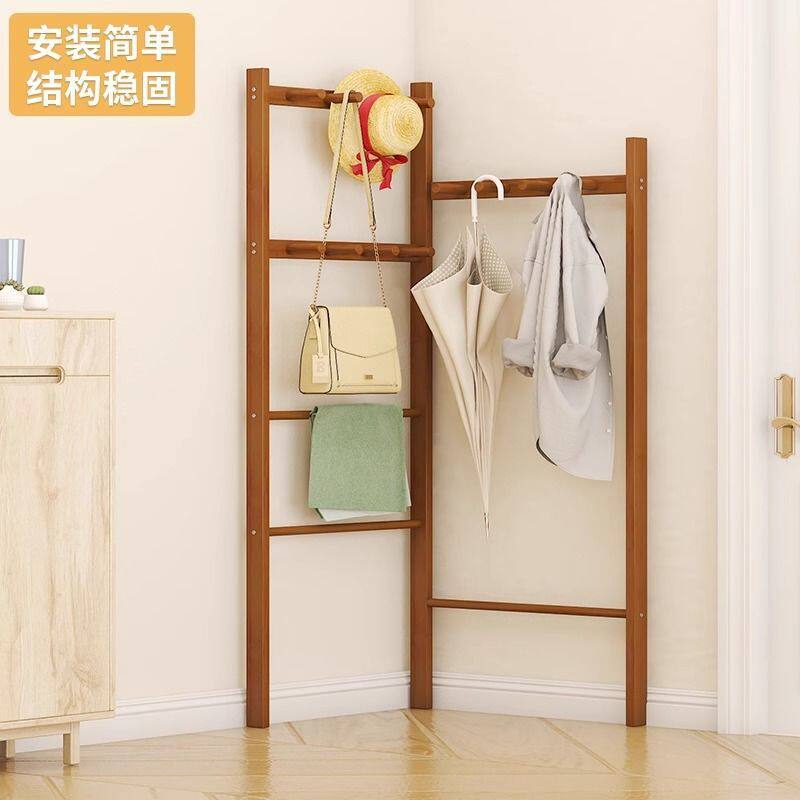 Coat Rack Bedroom Floor Simple Corner Hanger Solid Wood Storage Hanger Space Corner Clothes Home Hanging Bag