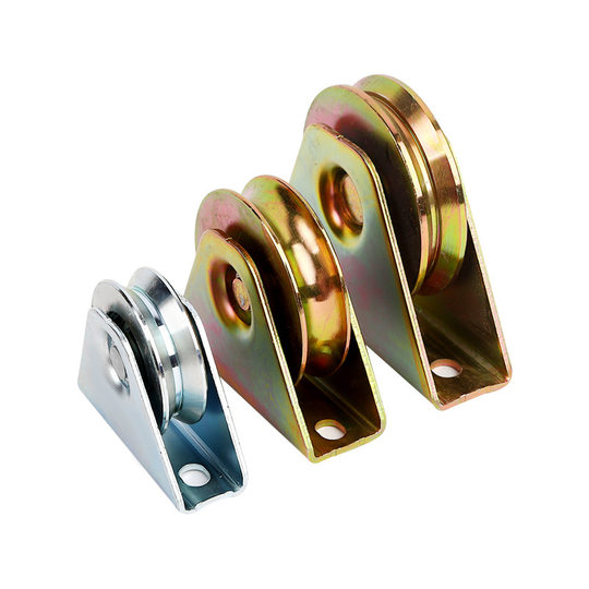 Cross-border wholesale trapezoidal single bearing track wheel manufacturer conjoined wheel cast iron track pulley flat wheel with bearing