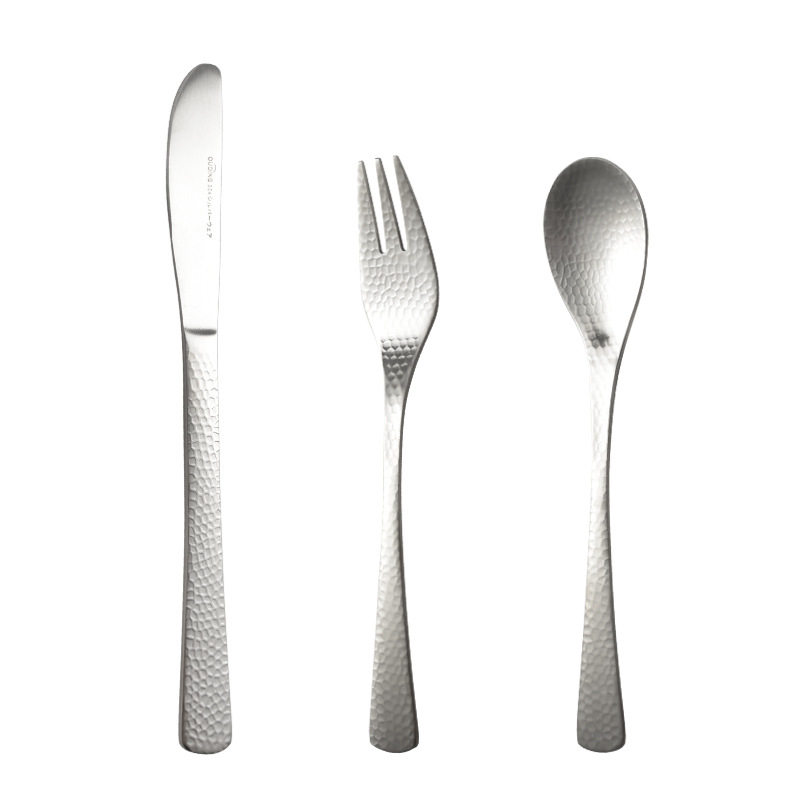Japanese-style Hammer Pattern Fog Noodles Western-style Tableware Knife and Fork suit Knife and Fork Spoon Snwere Tea Spoon Steak Knife and Fork Spoon Spoon Spoon