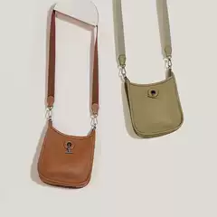 Used Vespa Bag 2026 Spring New Korean Style First Layer Cowhide Shoulder Bag Retro Webbing Crossbody Small Bag