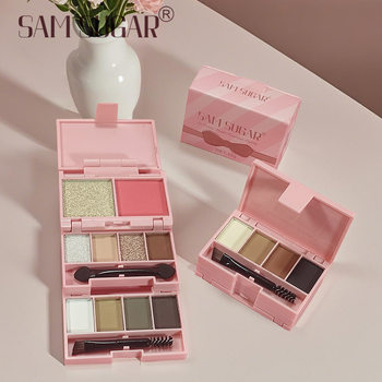 Sam Sugar Mini Portable Folding Makeup Combination Palette Eyeshadow Cosmetics Highlight Blush