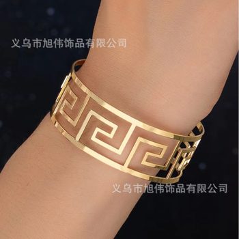 Factory Direct Sales Bracelet Metal Bangle Exquisite Accessory Bracelet Plain Ring European and American Trendy Bracelet Ring