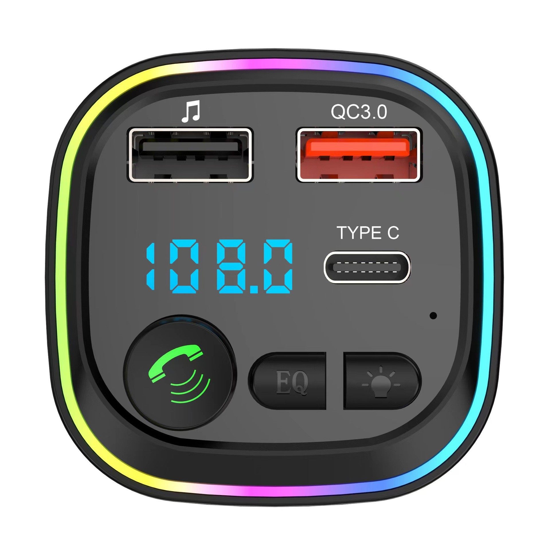Cross-Border P4 Car Bluetooth Player Fm Launch Digital Display Qc3.0 Car Fast Charging Pd30W Charger Wholesale