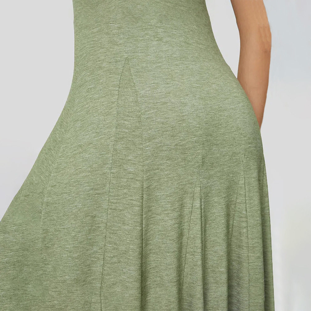 Comfortable Casual Knitted Dress Waist Defining Flared Hem Colorful Cotton Perfect for Spring Summer Events